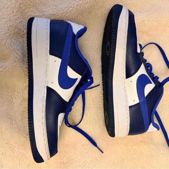 Nike Air Force 1 Blue and White Sneakers - Picture 3 of 5